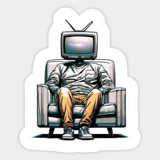 Tv Head With Galaxy Inside Sticker